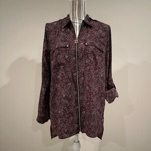 Michael Kors Paisley Zip Blouse (NWT)